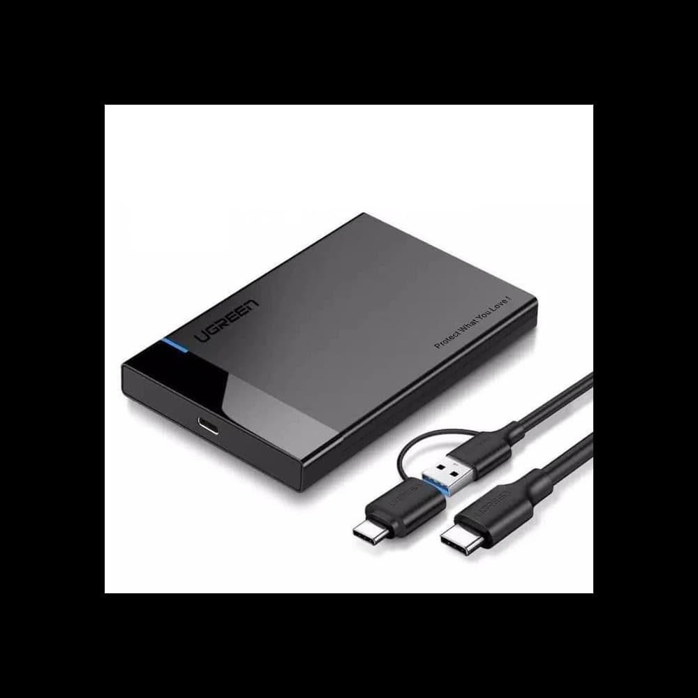 Externes HDD/SSD-Gehäuse 2,5" UGREEN US221, SATA, USB 3.0 + USB-C zu USB-C 3.1 - 1