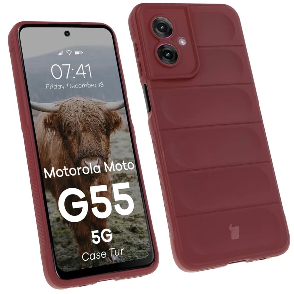 Bizon Case Tur Motorola Moto G55 5G burgundská - 1