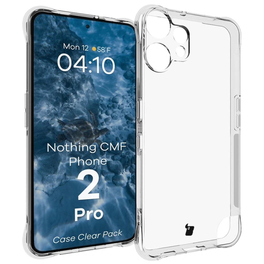 Bizon Case Clear Pack Hülle + 2x Displayschutzfolie für Nothing CMF Phone 2 Pro - 3