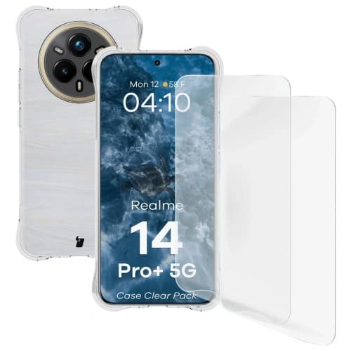 Bizon Case Clear Pack case + 2x screen film Realme 14 Pro+ Plus 5G