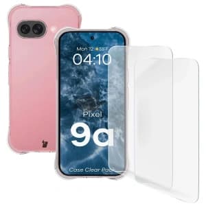 Bizon Case Clear Pack tok + 2x kijelzőfólia Google Pixel 9a-hoz