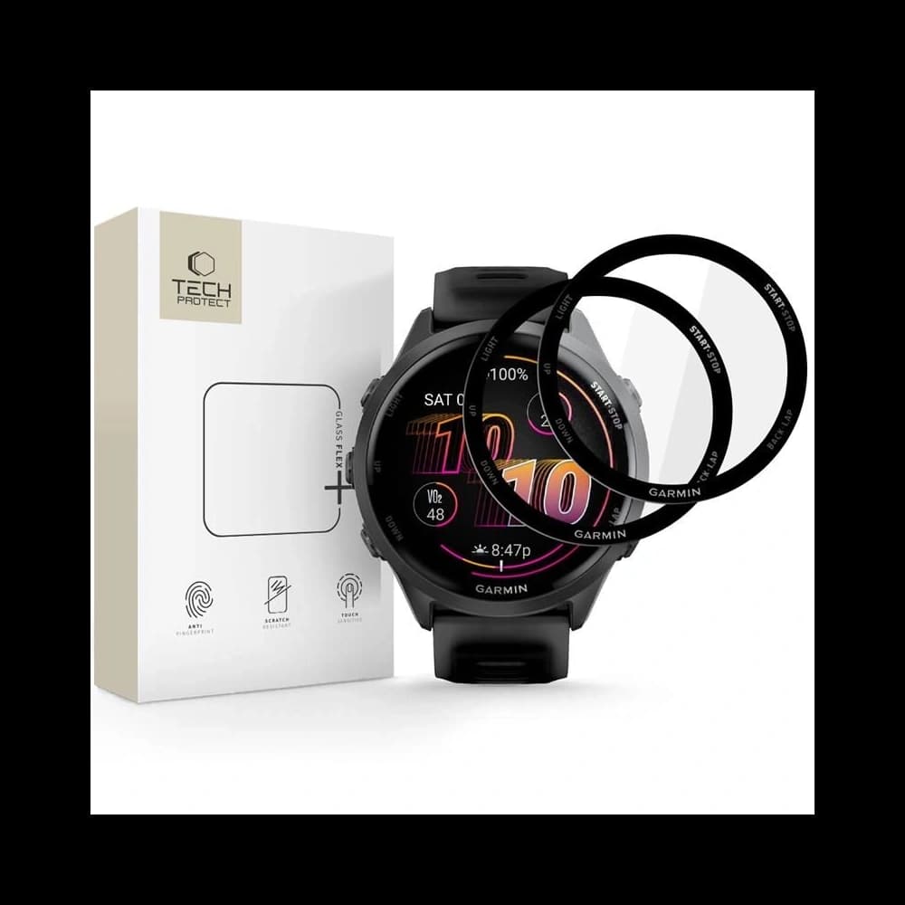 Tech-Protect Glass Flex+ Garmin Forerunner 970 / 570 47mm Schwarz [2 PACK] - 1
