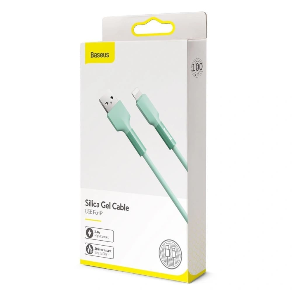 Baseus Silica Gel USB Lightning Cable 2.4A 1m (Green) - 7