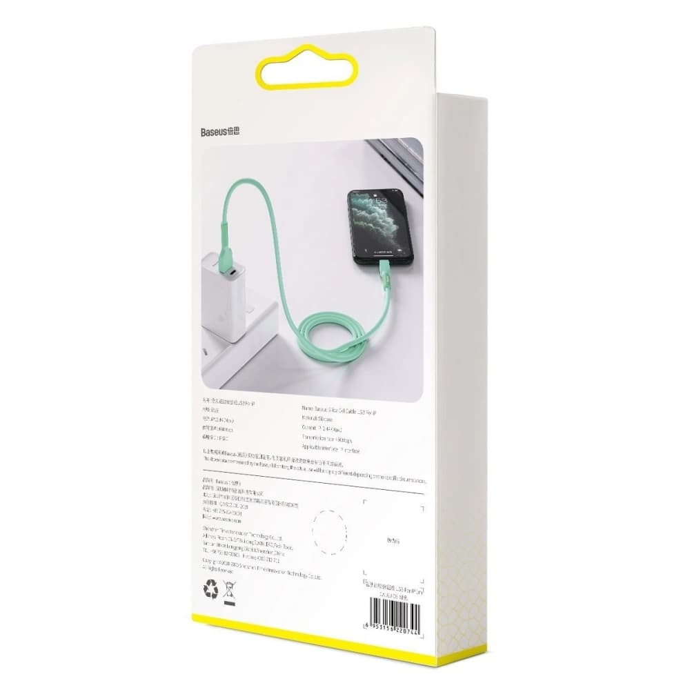 Baseus Silica Gel USB Lightning Cable 2.4A 1m (Green) - 8