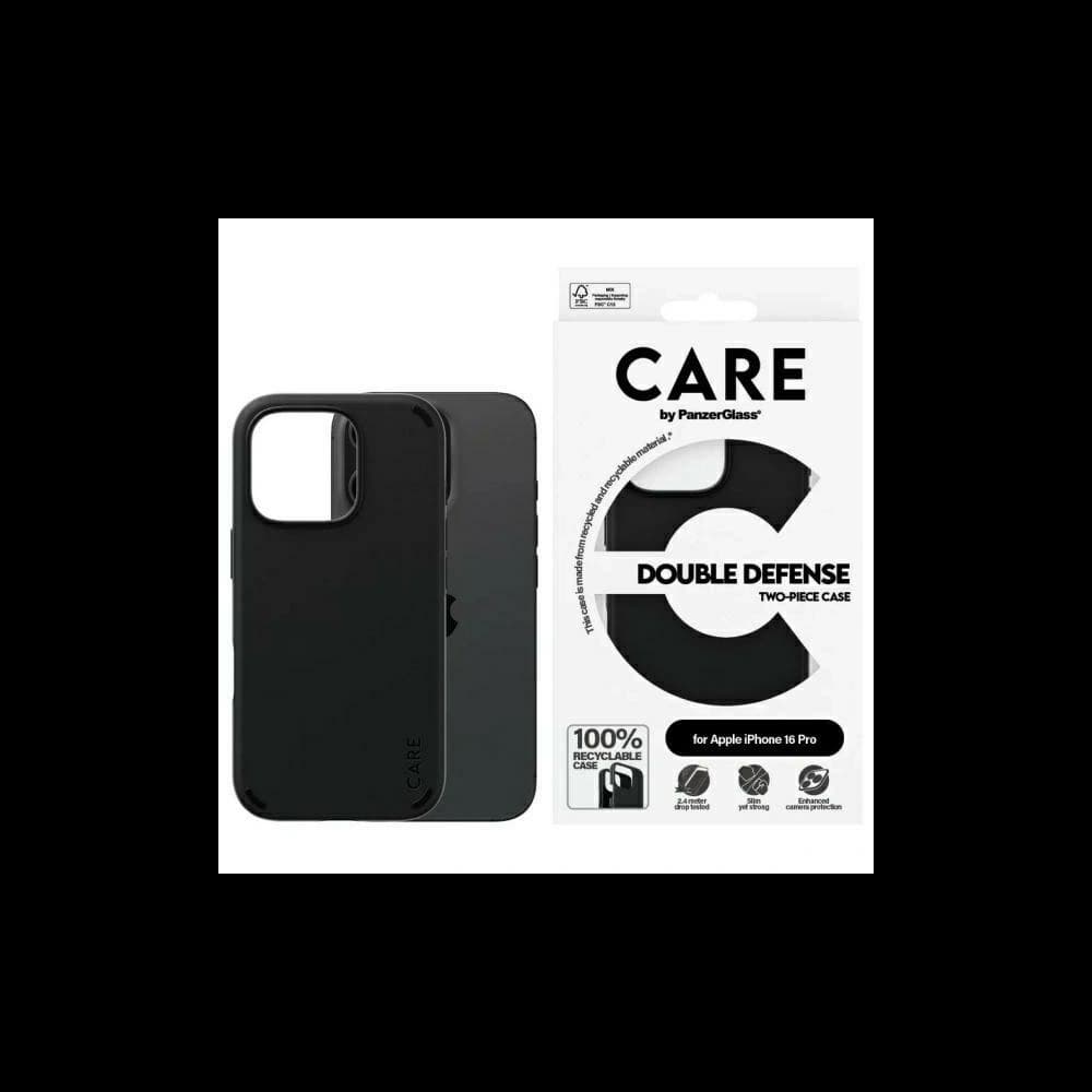 CARE de la PanzerGlass Carcasă cu Dublă Apărare pentru Apple iPhone 16 Pro neagră - 1