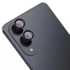 Szkło na aparat z aplikatorem Bizon Glass Snap Lens do Samsung Galaxy S25 Edge czarna ramka