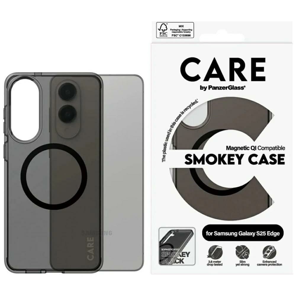 CARE by PanzerGlass Flagship Urban Combat Black QI Samsung Galaxy S25 Edge smoky - 1