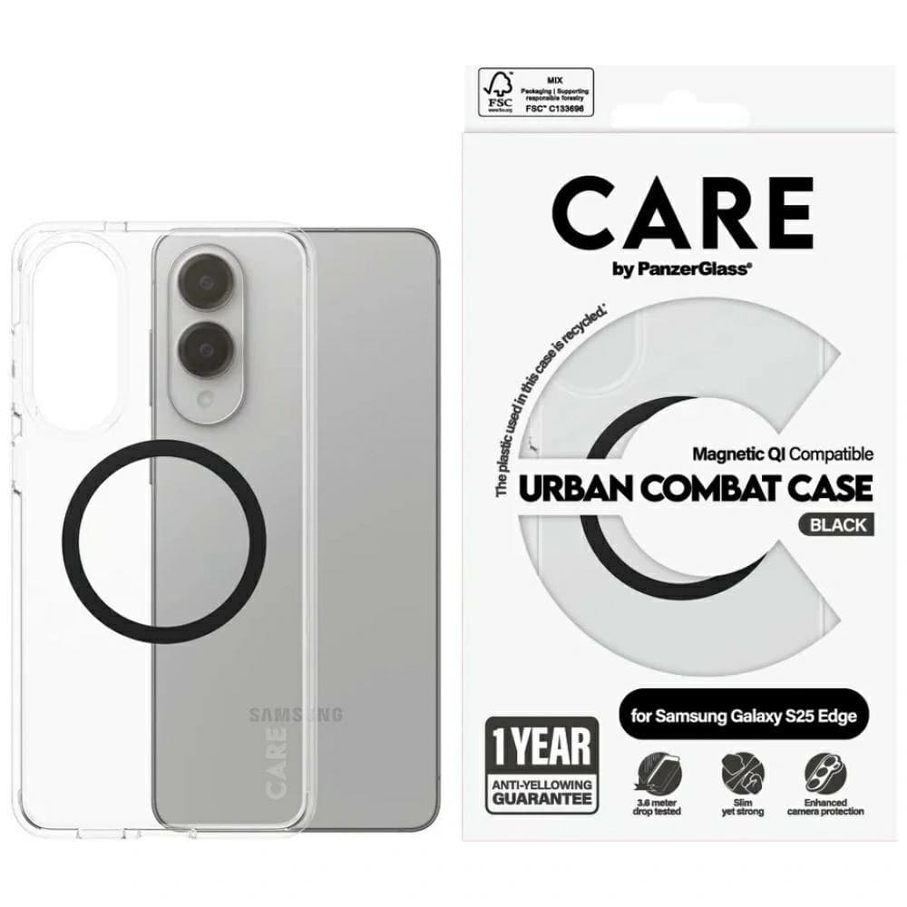 CARE by PanzerGlass Flagship Urban Combat Black QI Samsung Galaxy S25 Edge clear - 1