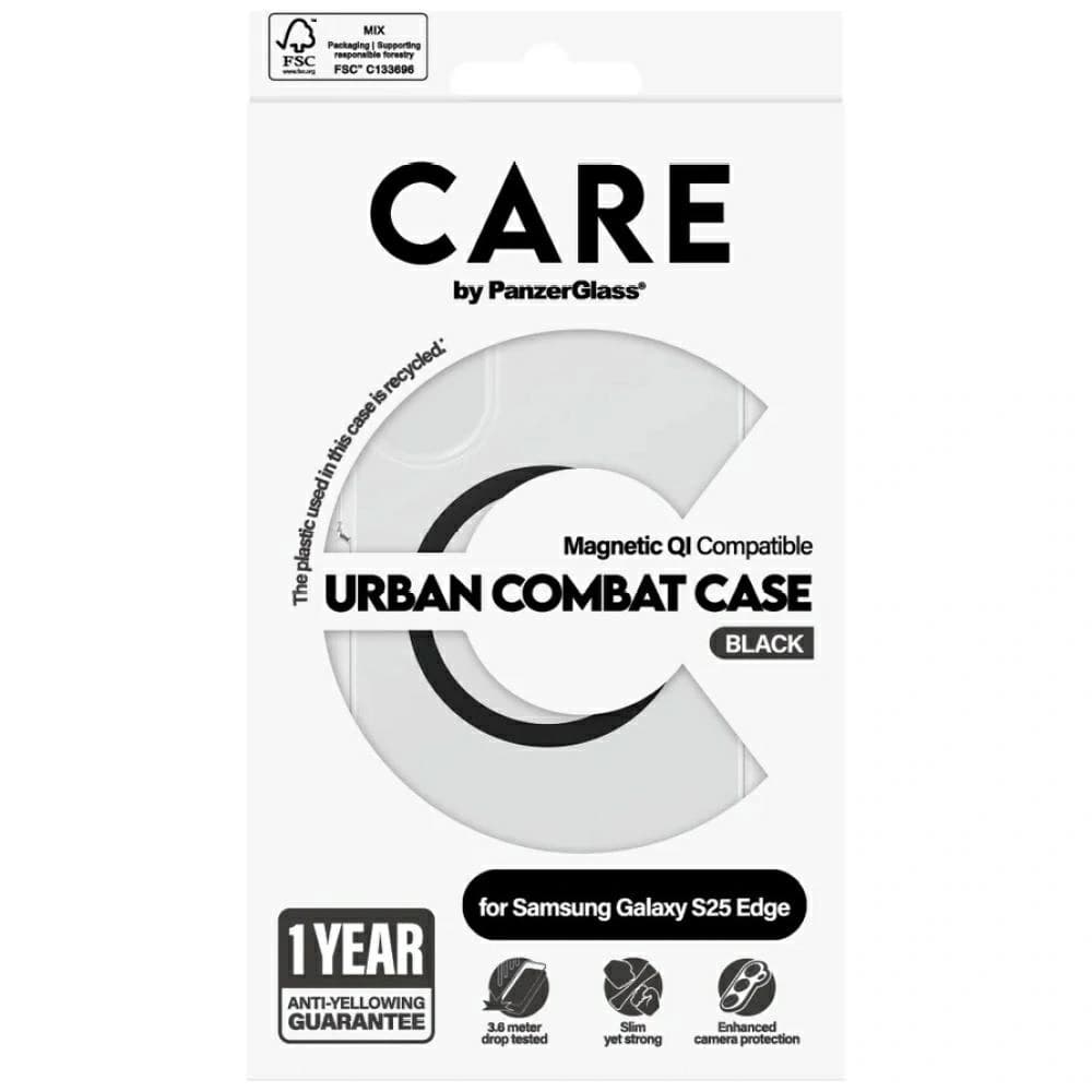 CARE by PanzerGlass Flagship Urban Combat Black QI Samsung Galaxy S25 Edge clear - 4