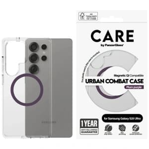 CARE von PanzerGlass Flagship Urban Combat Purple QI Samsung Galaxy S25 Ultra klar