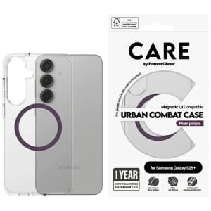 CARE by PanzerGlass Flagship Urban Combat Purple QI Samsung Galaxy S25+ Plus clear