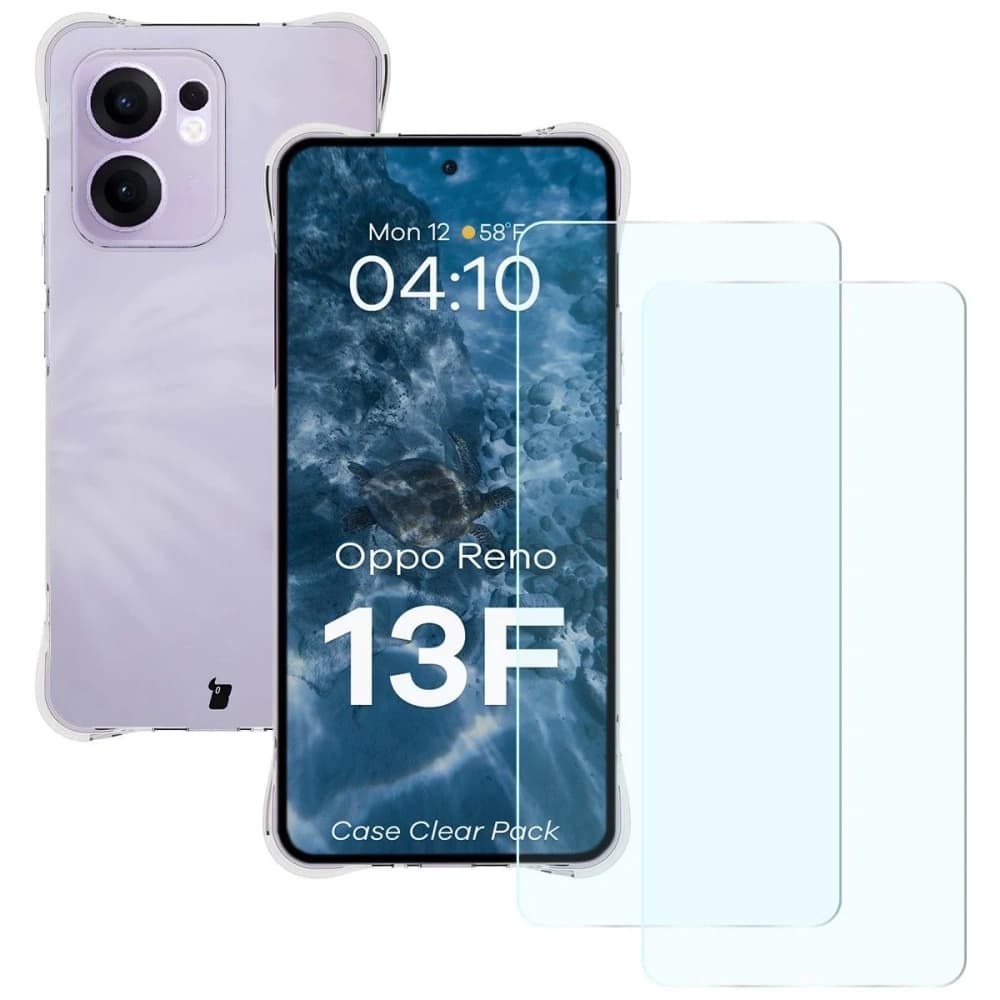 Bizon Case Clear Pack tok + 2x kijelző üveg Oppo Reno13F-hez - 1