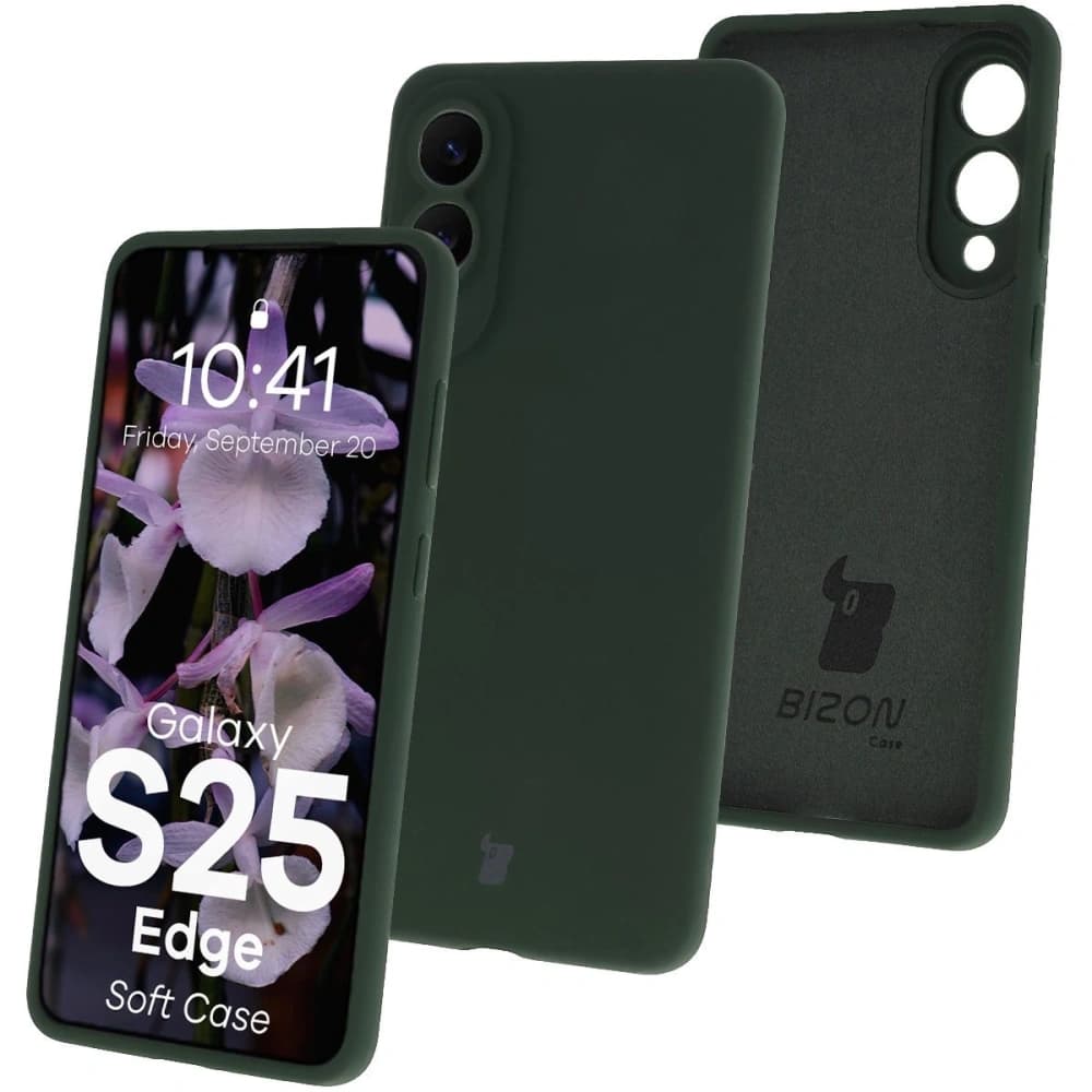 Bizon Soft Case Samsung Galaxy S25 Edge dunkelgrün - 1
