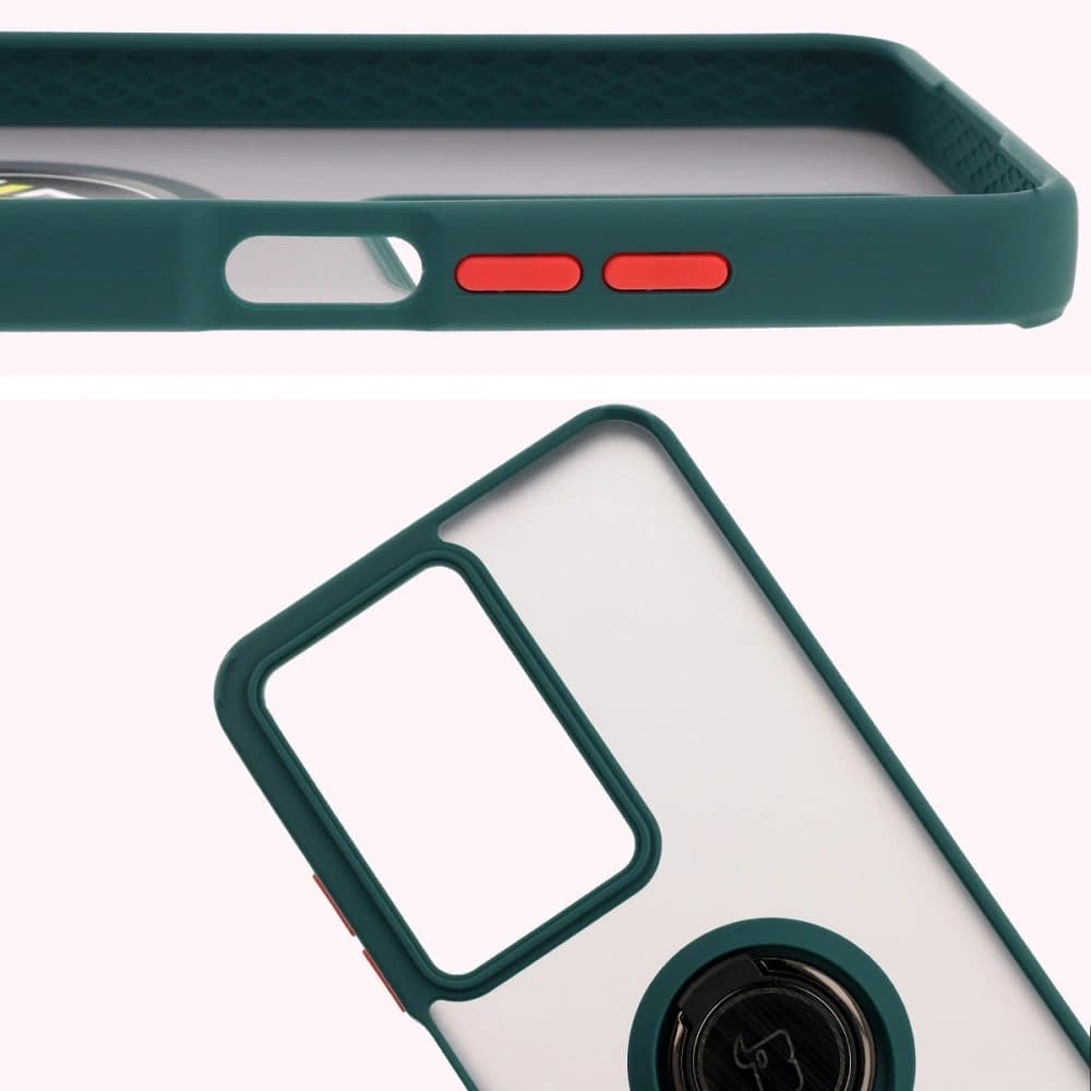 Bizon Case Hybrid Ring Realme C75 4G / 14x 5G rauchig mit einem dunkelgrünen Rahmen - 3