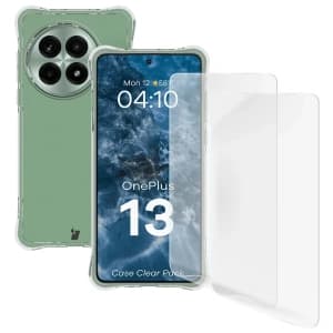 Bizon Case Clear Pack flexible case + 2x screen film OnePlus 13
