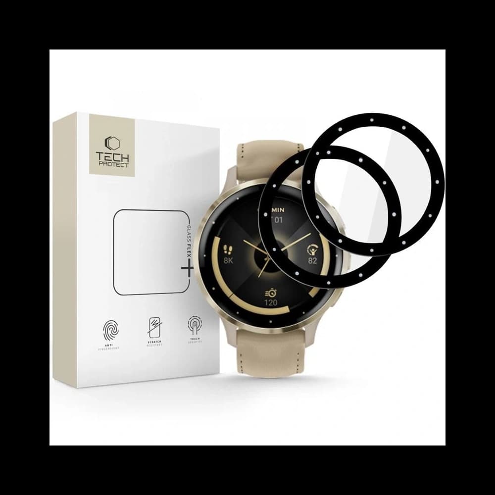 Tech-Protect Glass Flex+ Garmin Venu 3s Schwarz [2 PACK] - 1