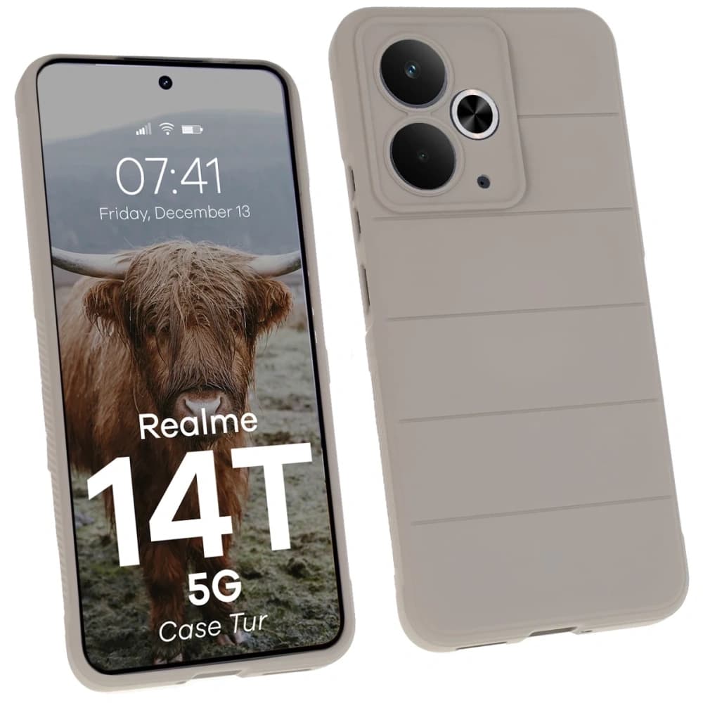 Pancerne etui Bizon Case Tur do Realme 14T 5G jasnoszare - 1