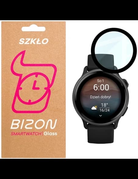 Szkło hybrydowe Bizon Glass Watch Edge Hybrid dla Garmin Vivoactive 6 czarne