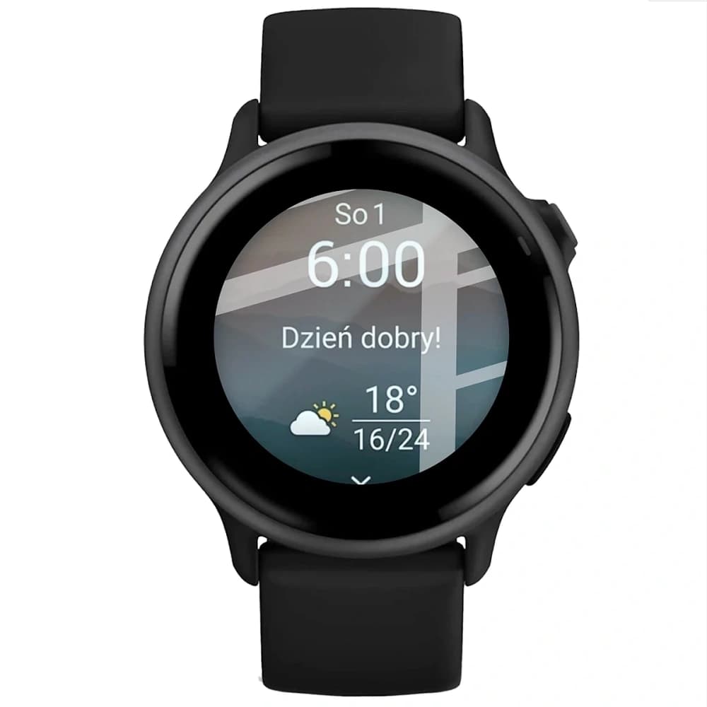 Bizon Glass Watch Edge Hybrid Garmin Vivoactive 6 fekete - 2
