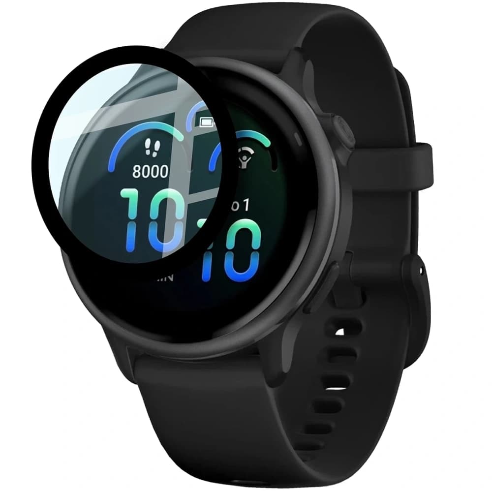 Bizon Glass Watch Edge Hybrid Garmin Vivoactive 6 fekete - 3