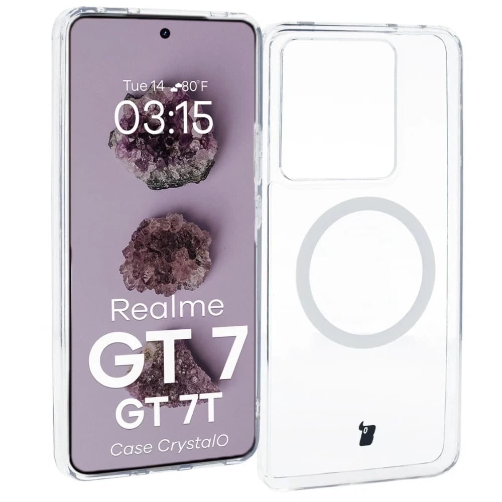 Bizon Case CrystalO Magnetic Realme GT 7 / 7T clear - 1