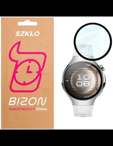 Szkło hybrydowe Bizon Glass Watch Edge Hybrid dla Huawei Watch 5 42mm czarne