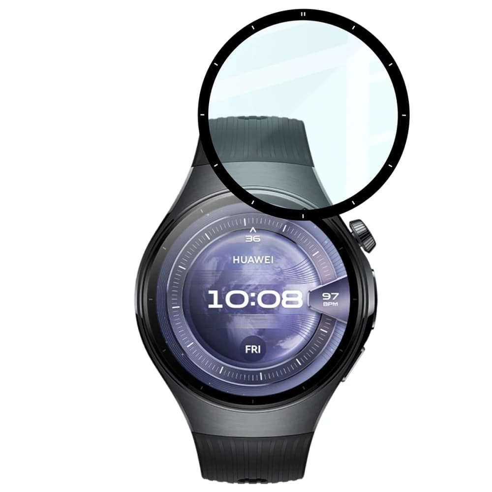 Bizon Glas Uhr Edge Hybrid Huawei Watch 5 46mm schwarz - 5
