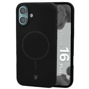 Silikonowe etui z pierścieniem magnetycznym Bizon Soft Case Magnetic do Apple iPhone 16 Plus czarne