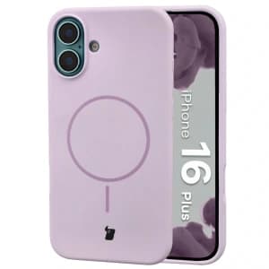 Silikonowe etui z pierścieniem magnetycznym Bizon Soft Case Magnetic do Apple iPhone 16 Plus jasnofioletowe