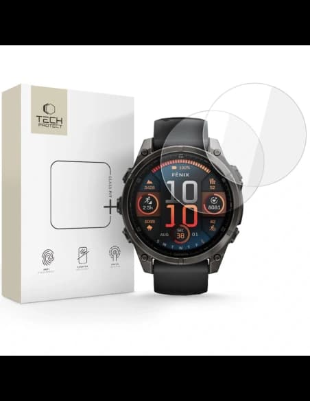 Szkło hartowane Tech-Protect Glass Fit+ Garmin Fenix 8 47mm Clear [2 PACK]
