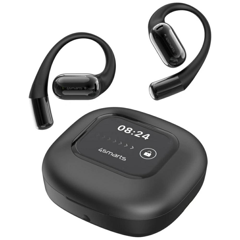 Słuchawki Bluetooth 4smarts SkyBuds OWS Open-Ear z ekranem AI czarny - 1