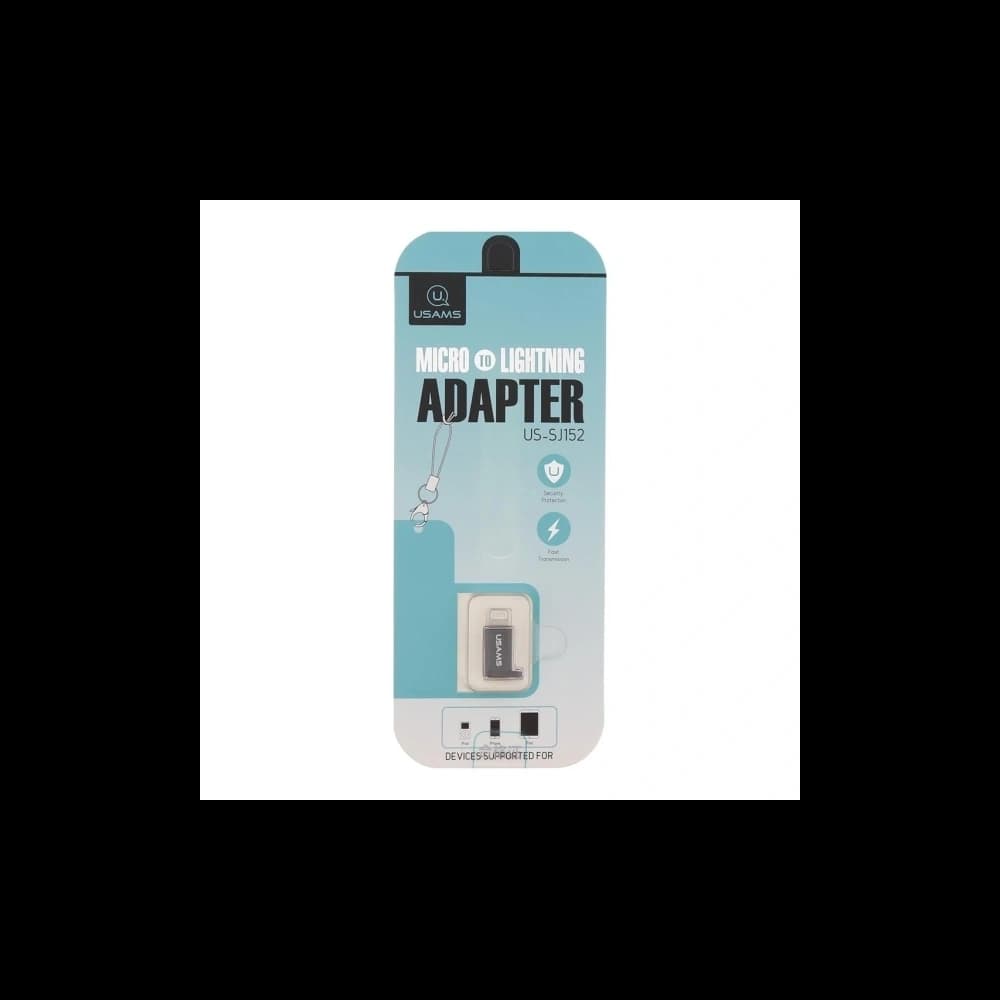 USAMS US-SJ152 microUSB / Lightning adapter pánttal fekete - 5