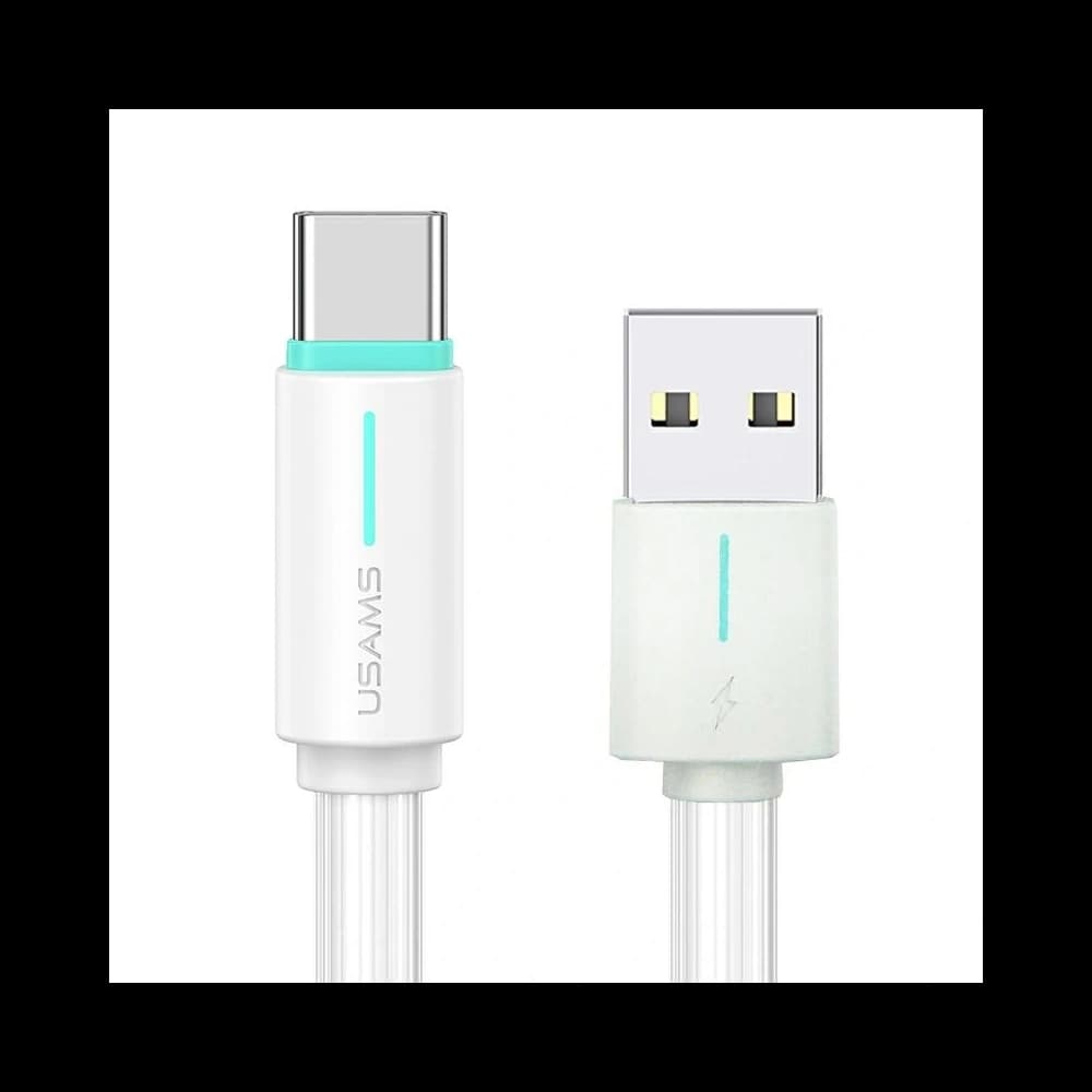 USAMS YU Sorozat US-SJ732 USB-A / USB-C Kábel 3A 1m Fehér - 1