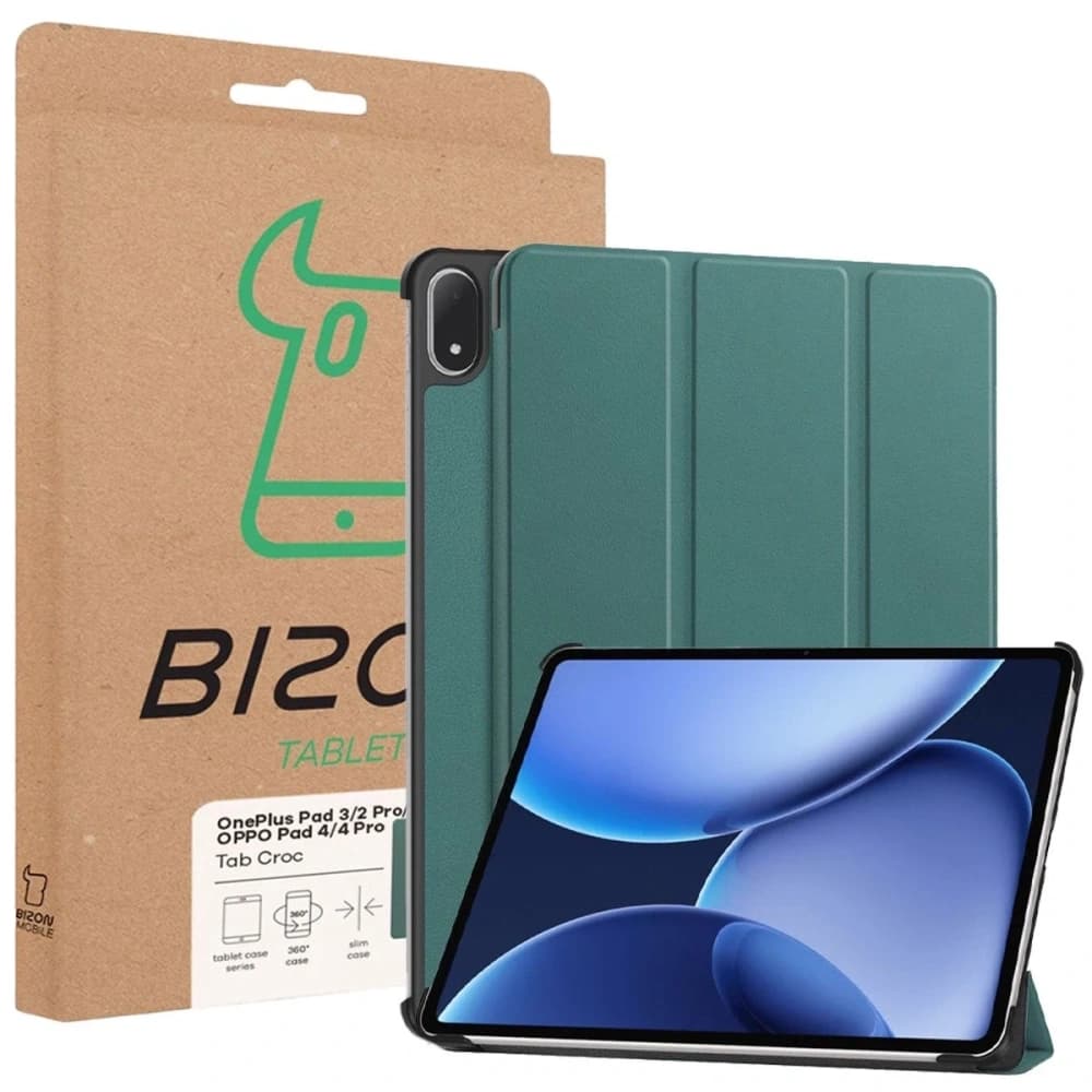 Bizon Case Tab Croc OnePlus Pad 3 / 2 Pro / OPPO Pad 4 / 4 Pro dunkelgrün - 8