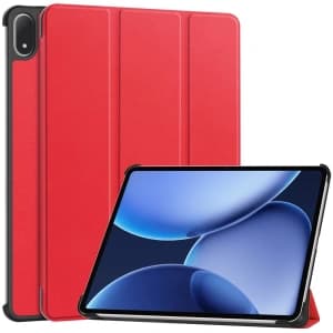 Etui z klapką Bizon Case Tab Croc do OnePlus Pad 3 / 2 Pro / OPPO Pad 4 / 4 Pro czerwone