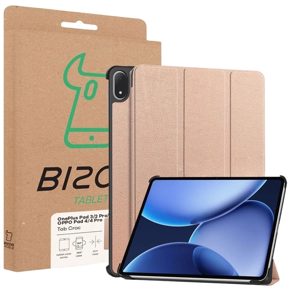 Bizon Case Tab Croc OnePlus Pad 3 / 2 Pro / OPPO Pad 4 / 4 Pro rose gold - 8