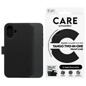 Etui z klapką CARE by PanzerGlass Feature Tango 2in1 Wallet MagSafe Apple iPhone 16 Plus czarny