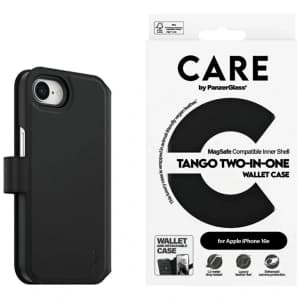 Etui z klapką CARE by PanzerGlass Feature Tango 2w1 Wallet MagSafe do Apple iPhone 17e / 16e czarny