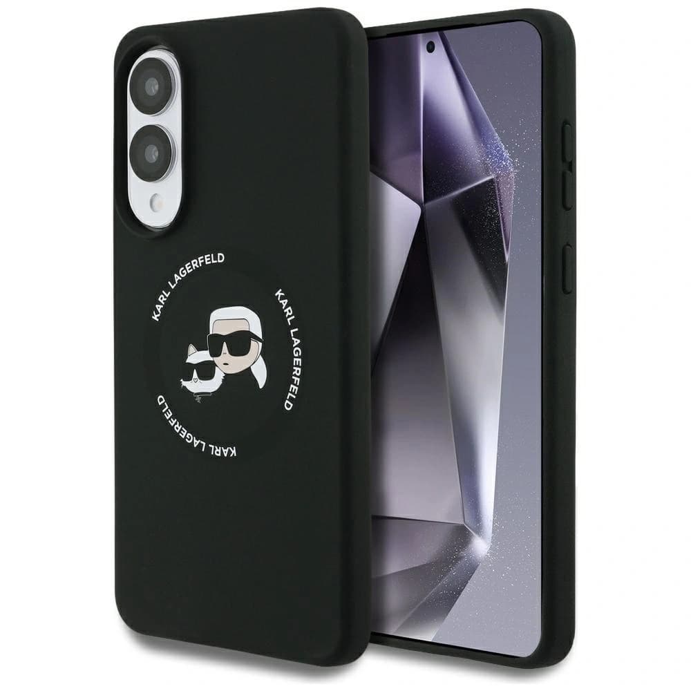 Karl Lagerfeld Silikon Doppelköpfe und Kreis MagSafe Samsung Galaxy S25 Edge schwarz - 1