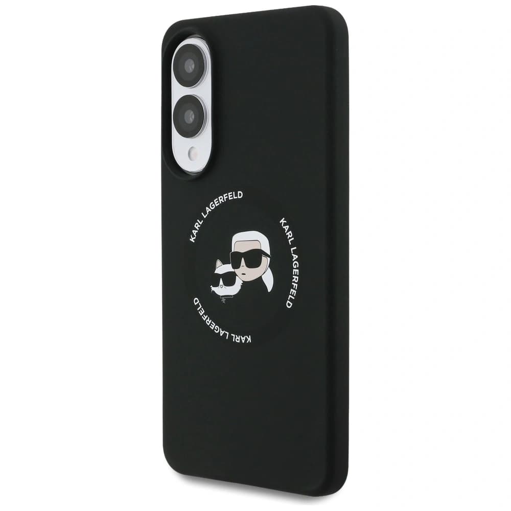 Karl Lagerfeld Silikon Doppelköpfe und Kreis MagSafe Samsung Galaxy S25 Edge schwarz - 2