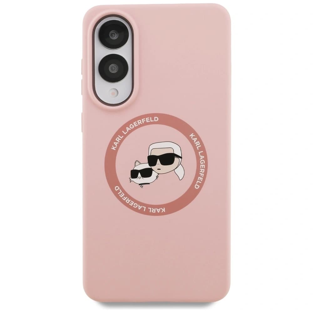 Karl Lagerfeld Silikon-Doppelköpfe und Kreis MagSafe Samsung Galaxy S25 Edge pink - 3