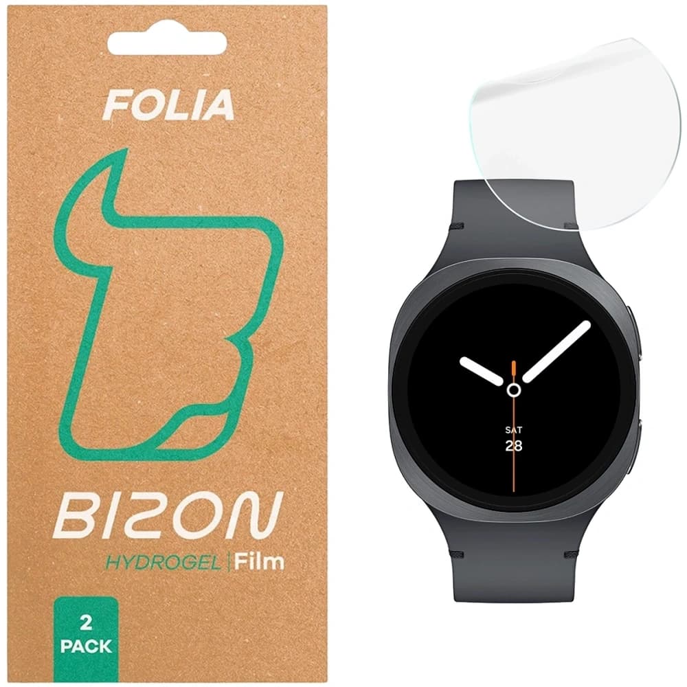 Bizon skleněná ochranná fólie Hydrogel pro Samsung Galaxy Watch 8 40 mm [2 BALENÍ] - 1