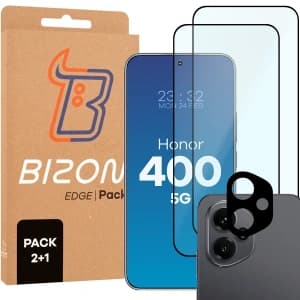 Bizon Edge 2 Pack 2x tempered glass + 1x lens protection Honor 400