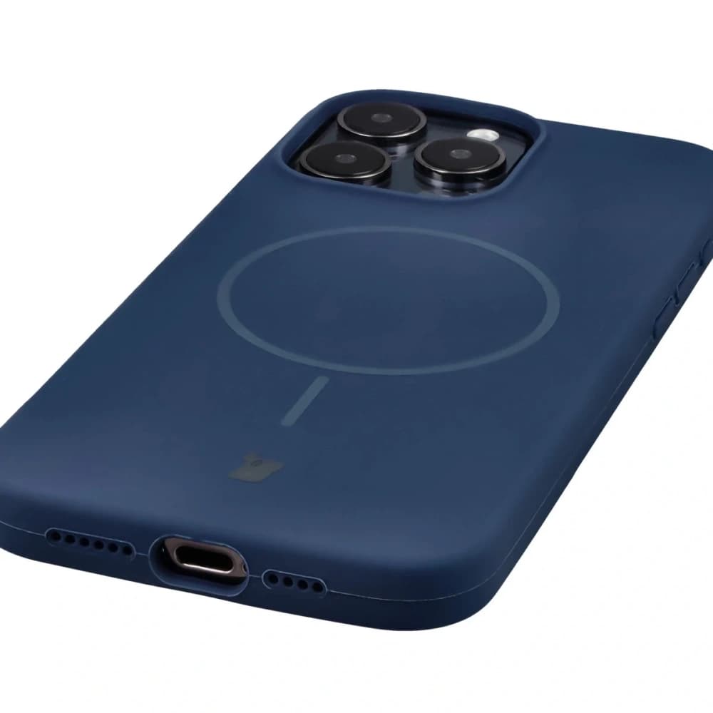 Silikonowe etui z pierścieniem magnetycznym Bizon Soft Case Magnetic do Apple iPhone 15 Pro Max granatowe - 3