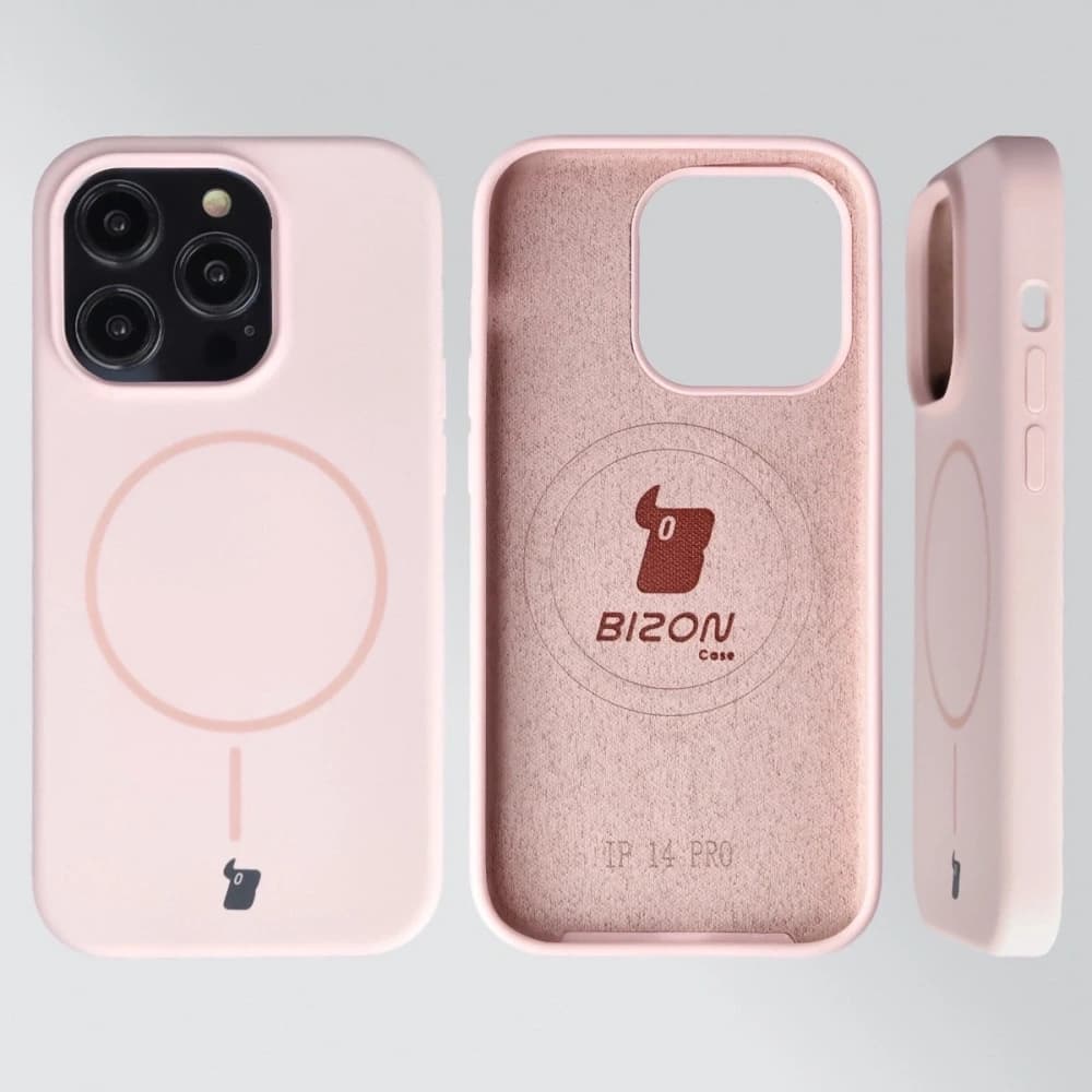 Silikonowe etui z pierścieniem magnetycznym Bizon Soft Case Magnetic do Apple iPhone 14 Pro jasnoróżowe - 5