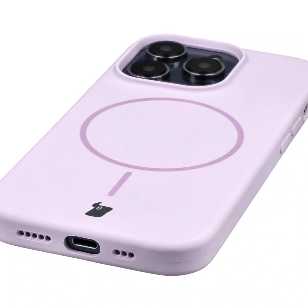 Silikonowe etui z pierścieniem magnetycznym Bizon Soft Case Magnetic do Apple iPhone 14 Pro jasnofioletowe - 3