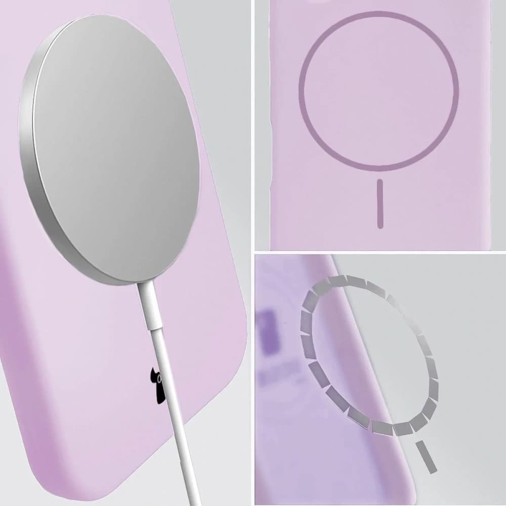 Silikonowe etui z pierścieniem magnetycznym Bizon Soft Case Magnetic do Apple iPhone 14 Pro jasnofioletowe - 4