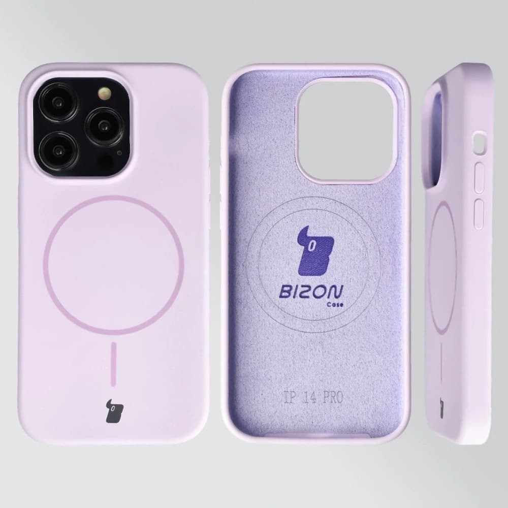Silikonowe etui z pierścieniem magnetycznym Bizon Soft Case Magnetic do Apple iPhone 14 Pro jasnofioletowe - 5