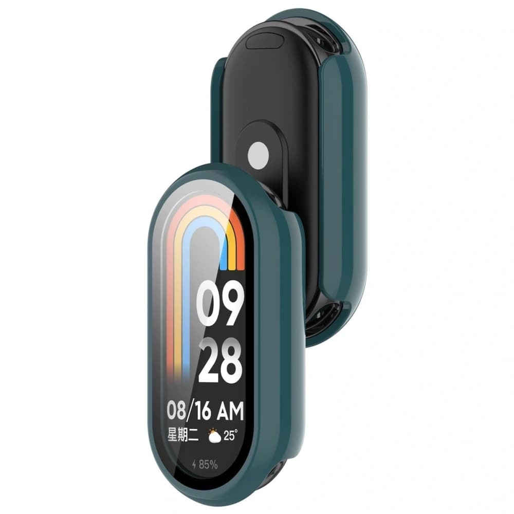 Bizon Case+Glass Uhr Xiaomi Smart Band 10 dunkelgrün - 1