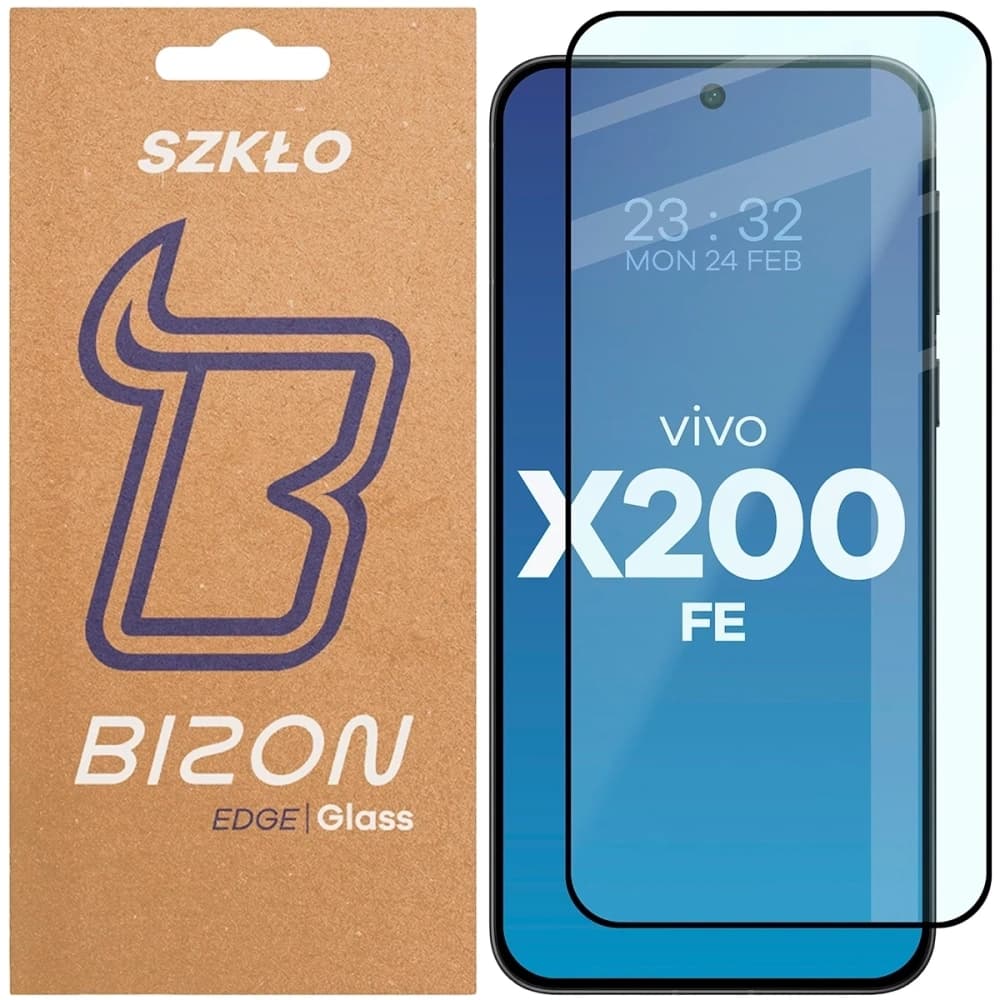 Bizon Glass Edge 2 Vivo X200 FE schwarzer Rahmen - 1